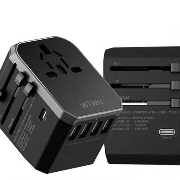 WIWU Universa 5.6A Travel Charger Plug Adapter Usb TYPE-C FAST Charger with 4 USB Port