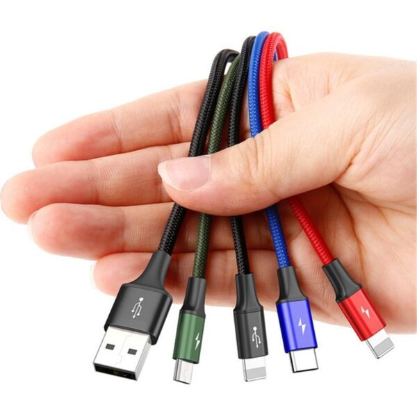 Baseus 4 in 1 Rapid Series Cable ( 2 Lightning,1 Type C, 1 Micro USB)