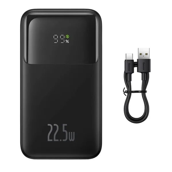 BASEUS Comet Series Dual-Cable Digital Display Fast Charge Power Bank 20000mAh 22.5W Phone Charger