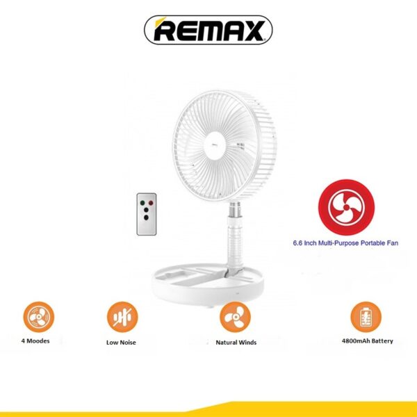 REMAX F10 MULTI-PURPOSE 6.6" Inch PORTABLE FAN WHITE