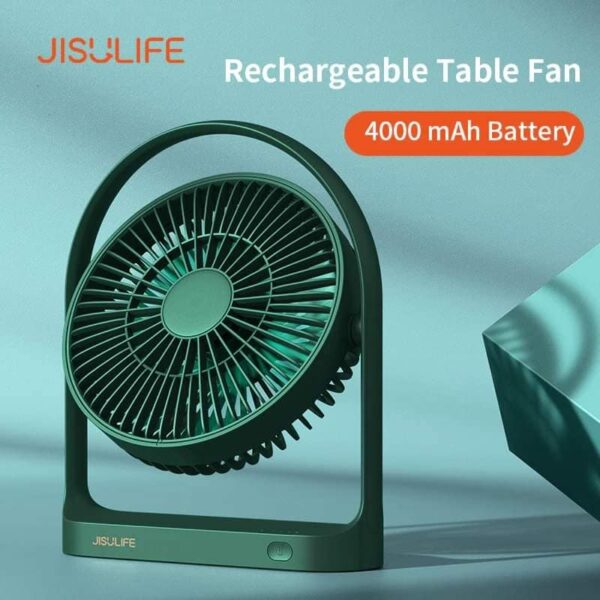 JISULIFE FA19 Portable Rechargeable Desk Fan 4000mAH Battery with Type-C Charging Port