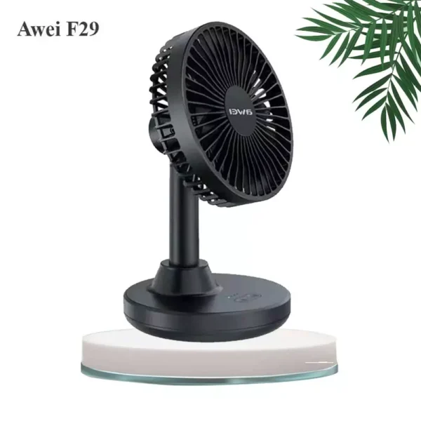 Awei F29 Mini Desktop Oscillating Rechargeable Fan 3600mAh Battery