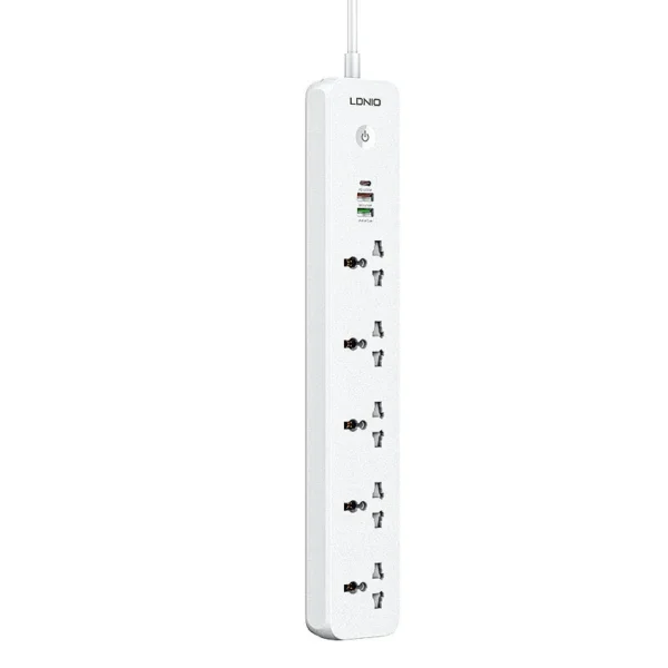 Ldnio SC5319 Power Strip 38W with 5 Sockets 3-Port USB Charger 2M Extension Cord