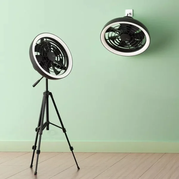 JISULIFE FA17 Outdoor LED Ceiling Fan with Tripod Stand