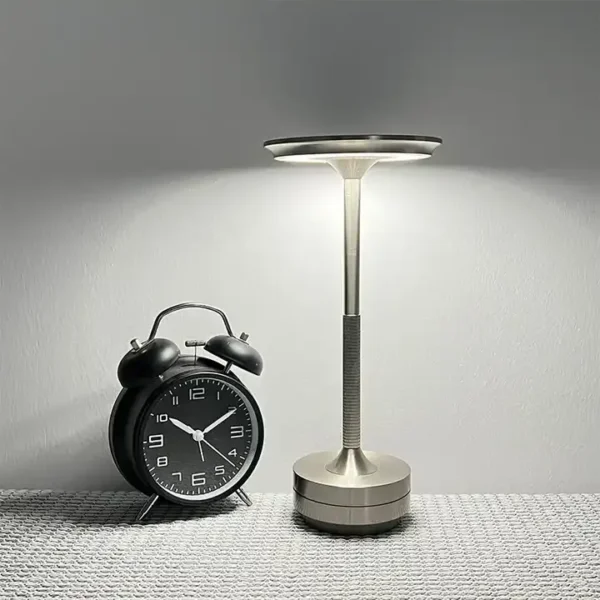 Modern Electroplated Aluminum Cordless Rechargeable Dimmable Led Desk Bedside Lamp