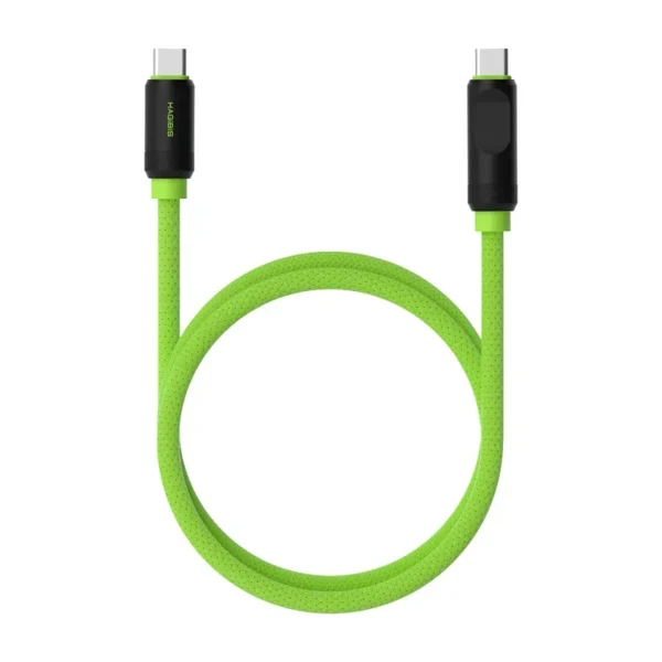 Hagibis 240W 8K@60Hz USB-C to USB-C Braided Cable 40Gbps USB 4 With LED Display -Green