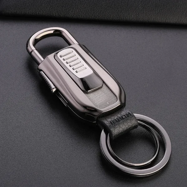 JOBON ZB-129 Keychain with USB Rechargeable Windproof Lighter -Black