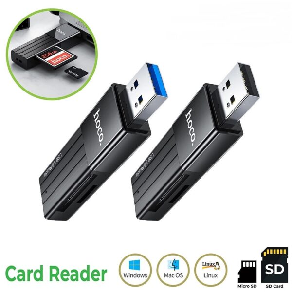 Hoco HB20 Mindful 2-in-1 SD Card Reader USB3.0/ 2.0 OTG Memory Card Adapter