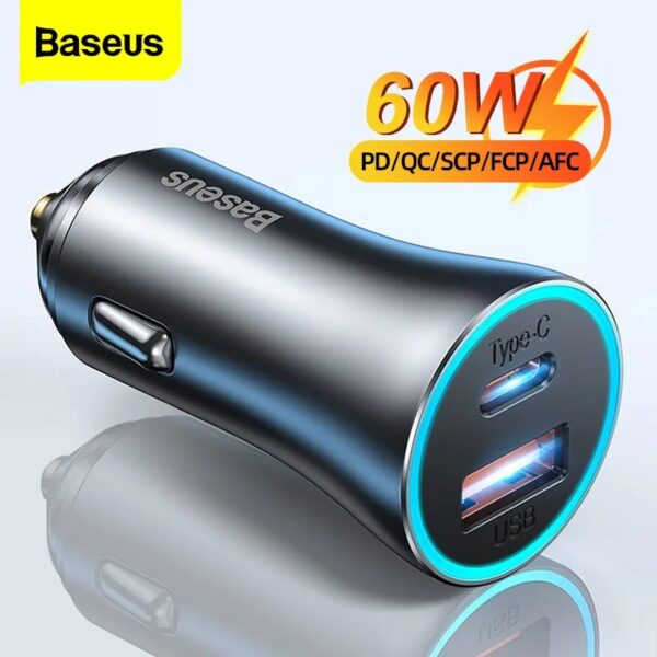 Baseus Golden Contactor Max 60W Dual Fast Car Charger
