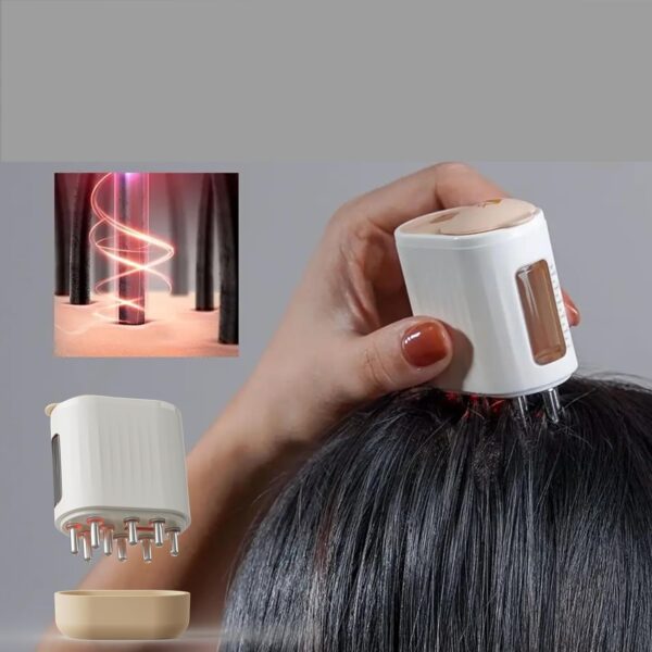 Electric Head Scalp Massager Hair Growth Oil Applicator Comb with Red Light Therapy