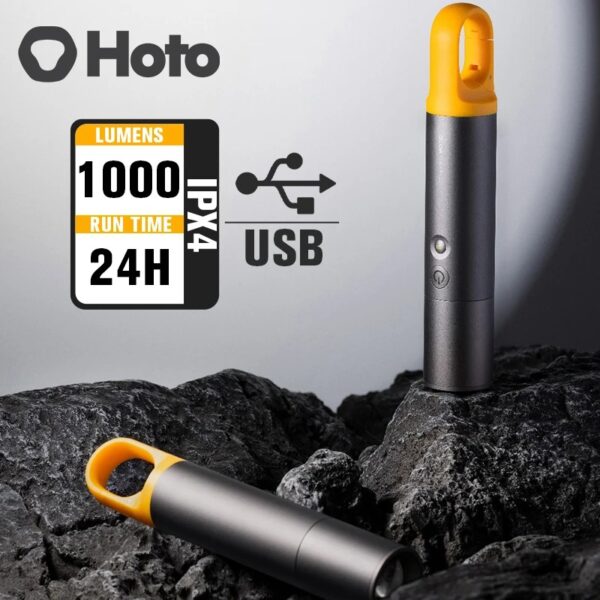 HOTO Flashlight Lite Zoomable USB-C Rechargeable Flashlight
