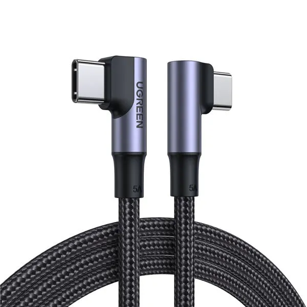 Ugreen 100W USB-C to USB-C Angled Braided Cable – 1m/2m US335 (70696/70698)