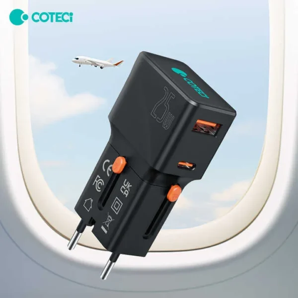 СОТЕСі 25W Mini Universal Travel Charger Adapter 1A 1C (OT-002)