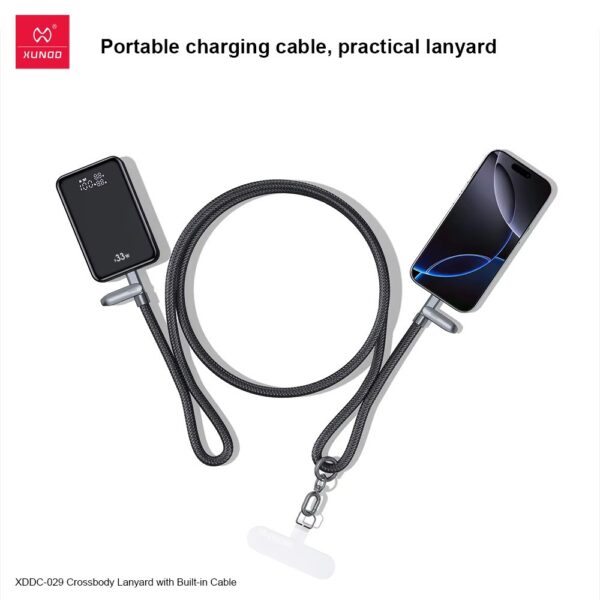 XUNDD Fashion Design Lanyard With Built-in Data Cable 240W Type C to C Cable