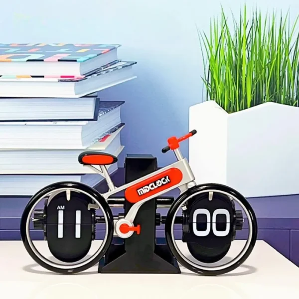 MidClock HY-F117 Bicycle-Inspired Retro Vintage Flip Desk Clock