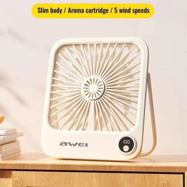 Awei F33 Desktop Ultra Slim Fan with 2000mAh Rechargeable Battery