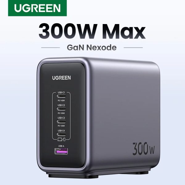 Ugreen Nexode 300W USB-C GaN Charger 5 Ports Desktop Charging Station 90874 CD333