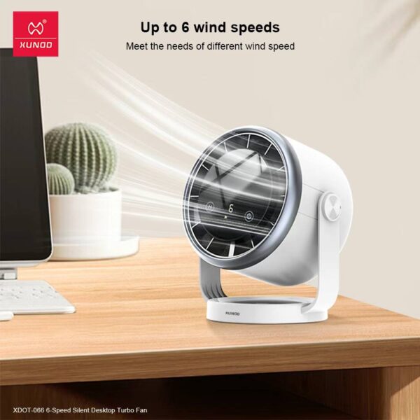 Xundd XDOT-066 6-Speed Silent Desktop Turbo Fan (3600mAh)
